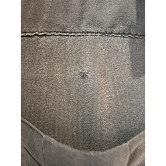 Vera Wang Collection Black Gray Thick Sweatshirt Silk Pouch On Back Size Medium - Picture 7 of 9